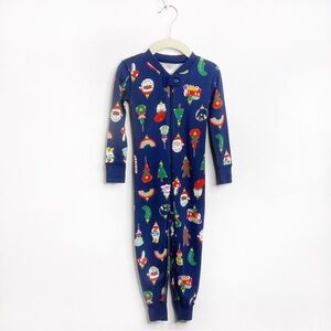Hanna Andersson Heirloom Ornaments Organic Footless Sleeper Navy Size 3T